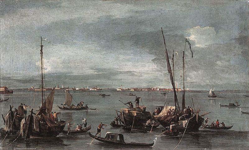 Francesco Guardi The Lagoon Looking Towards Murano from the Fondamenta Nuova oil painting picture
